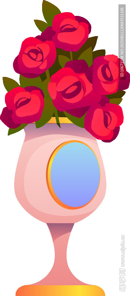 花瓶插满红玫瑰