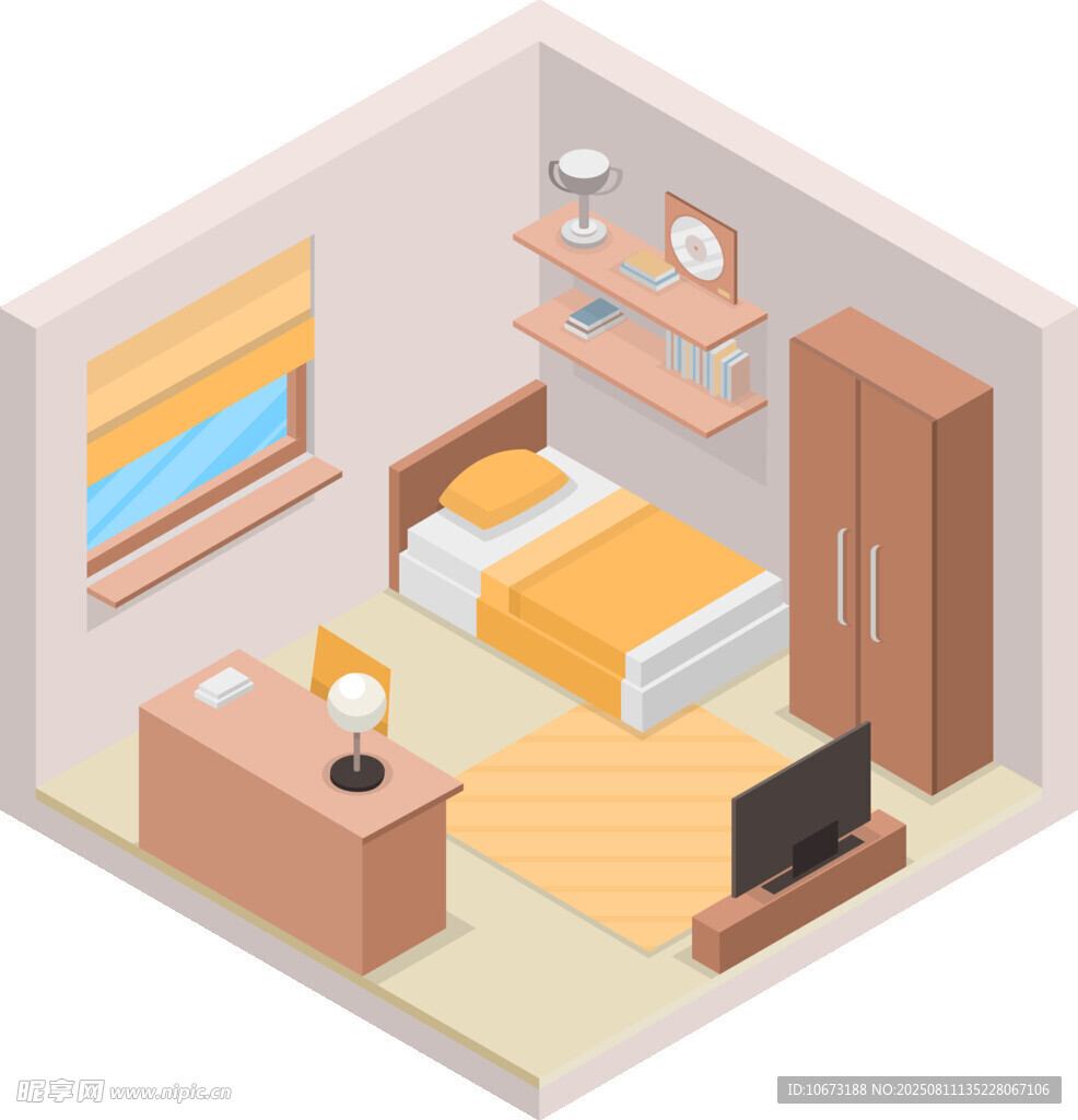 简约卧室3D模型展示