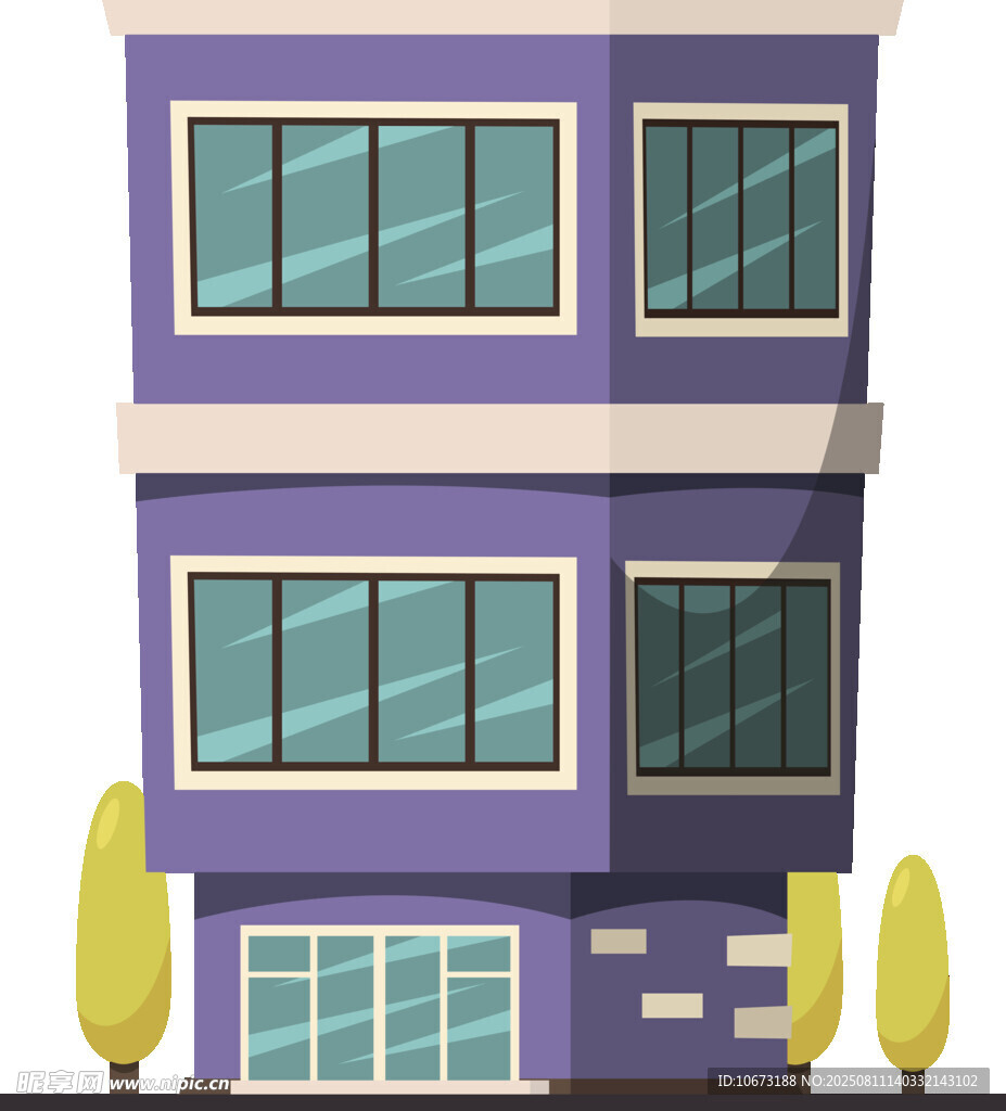 现代紫色双层建筑外观