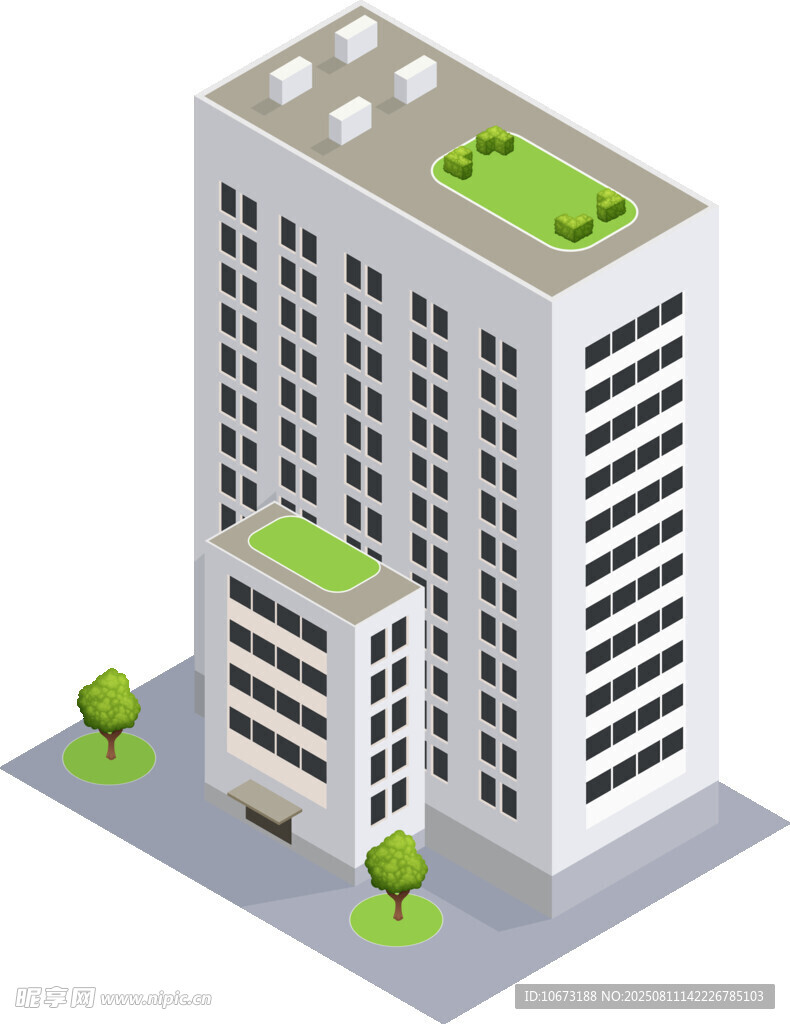 现代绿色办公建筑模型