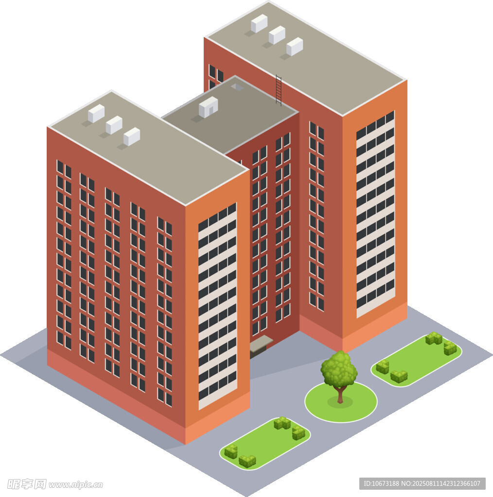 橙色高楼建筑群