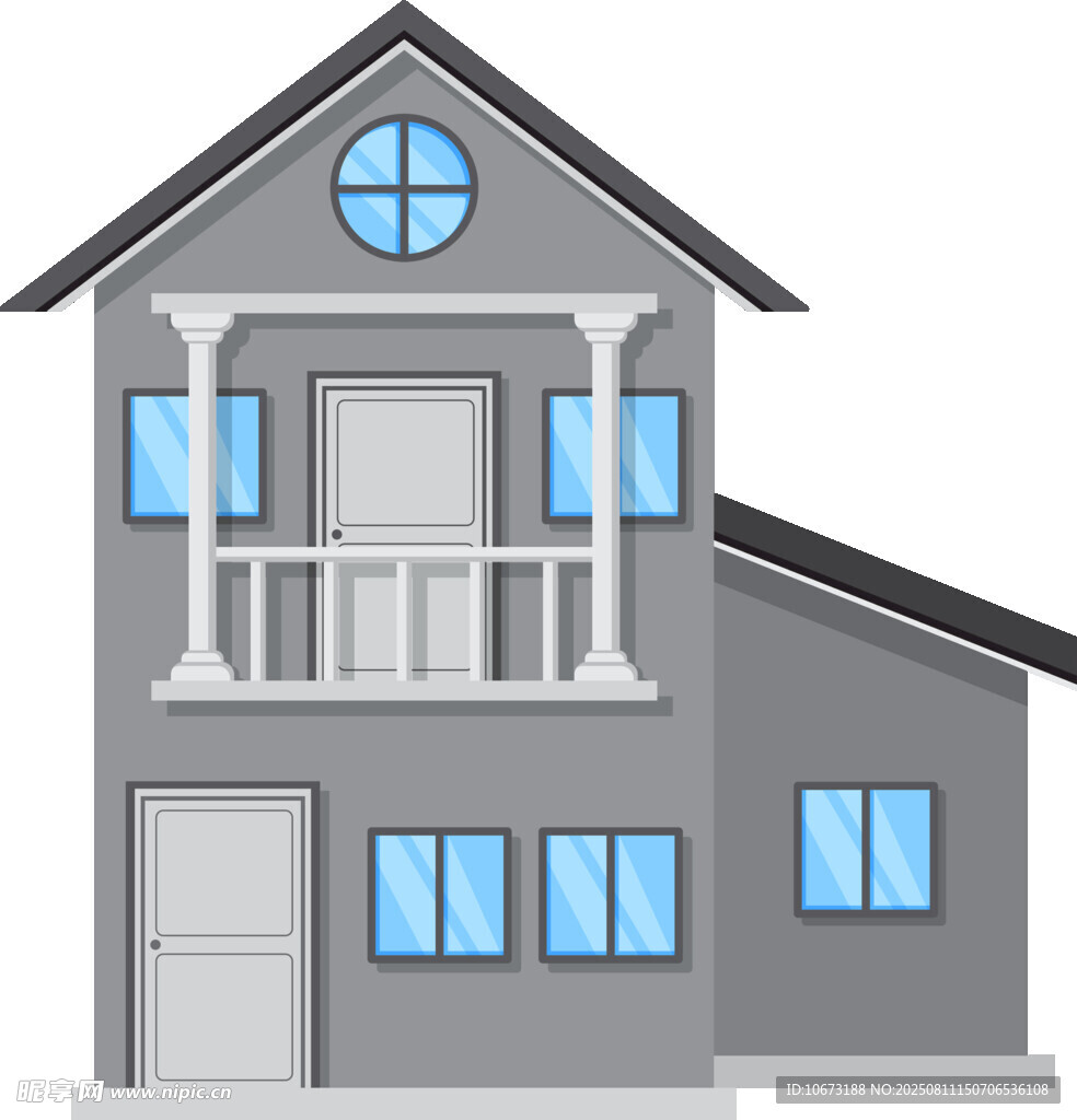 两层灰色独栋住宅设计图