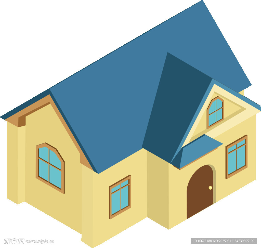 黄色小屋3D立体图标