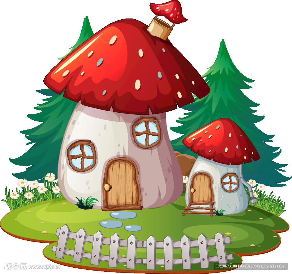 蘑菇小屋童话风森林场景