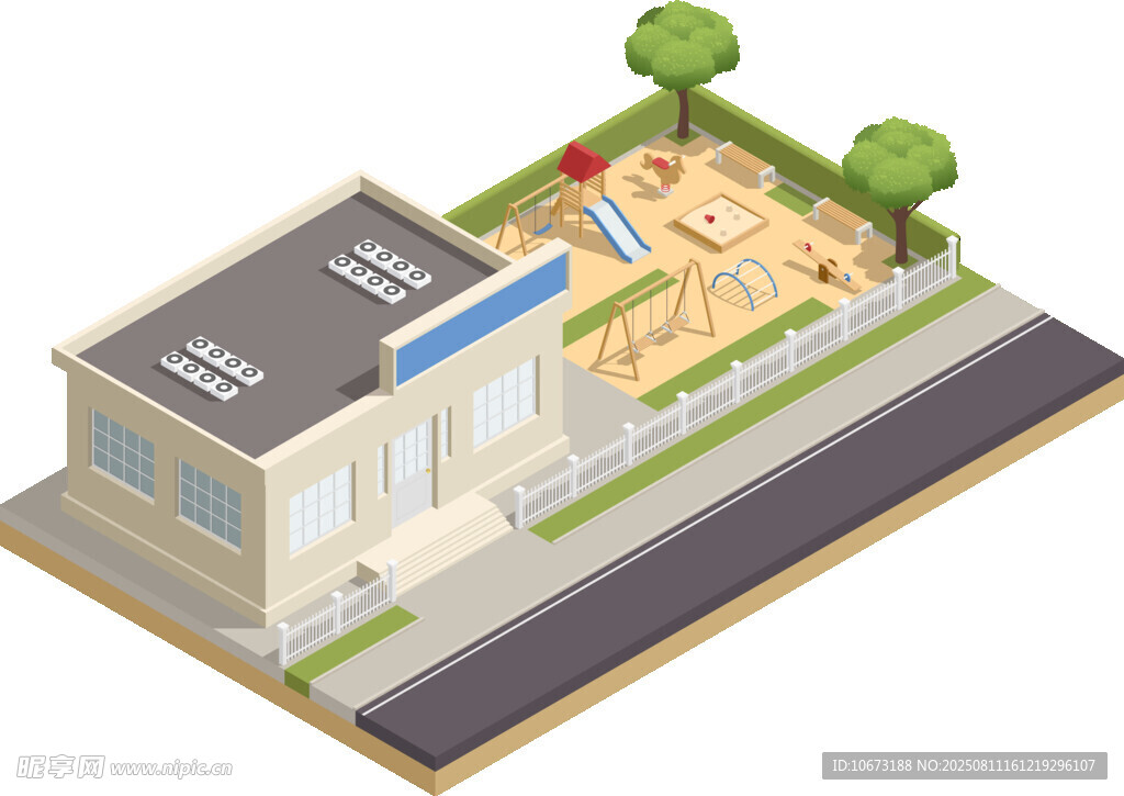 社区幼儿园建筑效果图