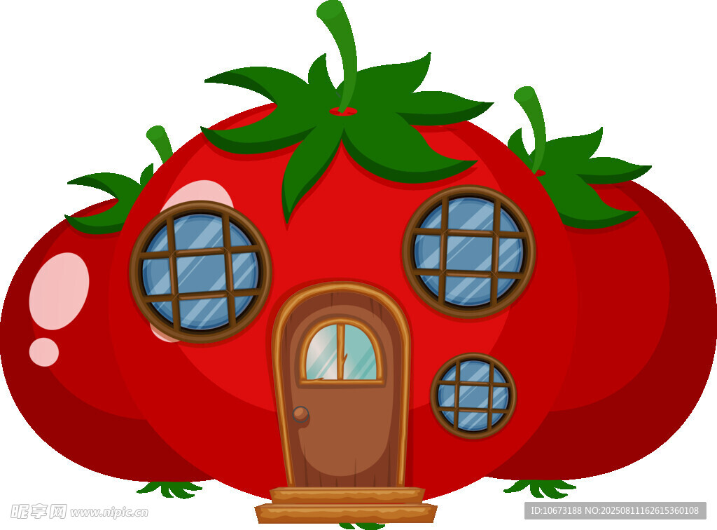 番茄形状的可爱童话小屋