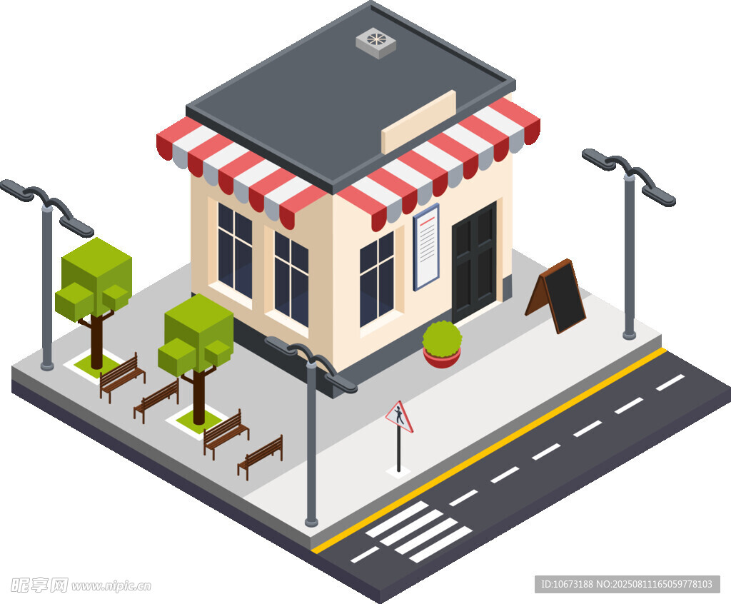 街边小店建筑模型