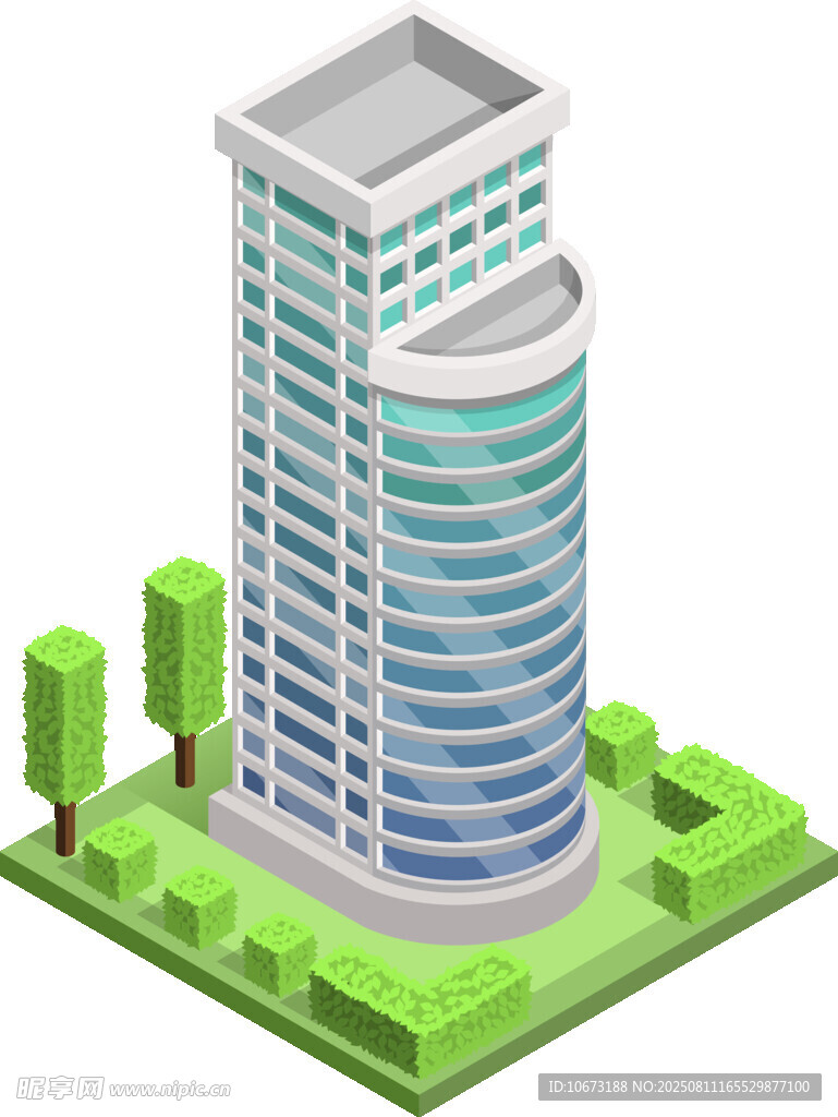 现代高楼建筑立体效果图