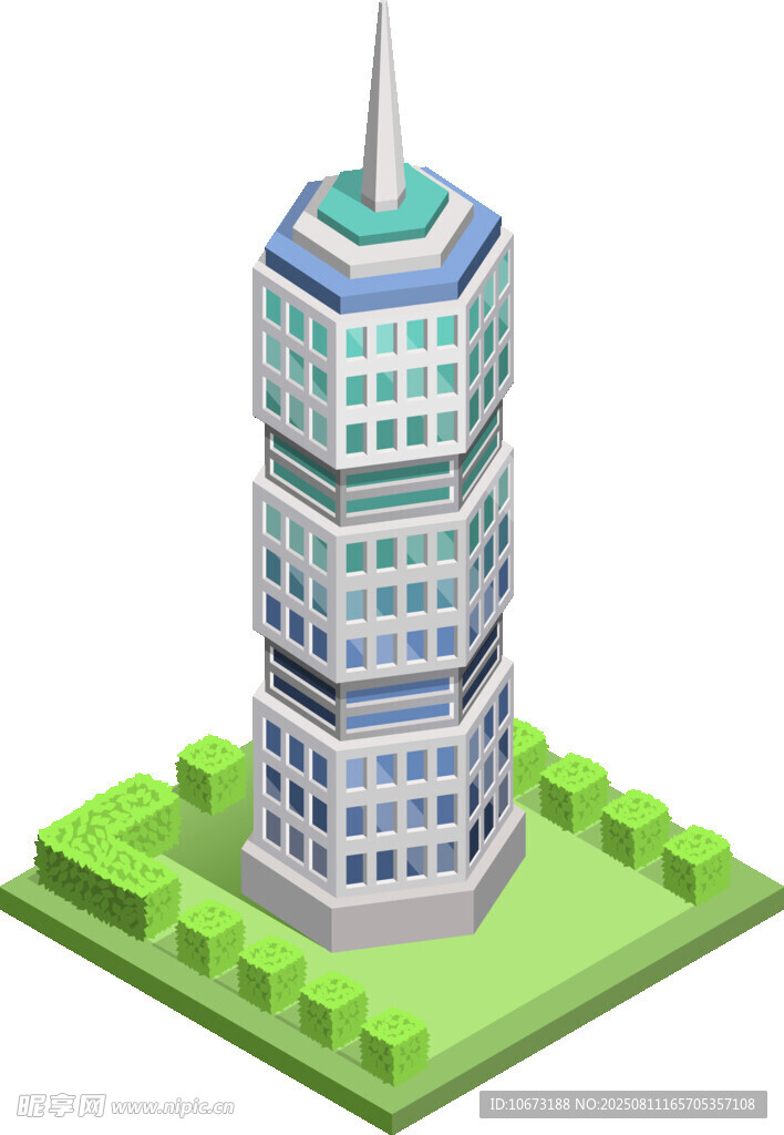立体风格的高楼建筑模型
