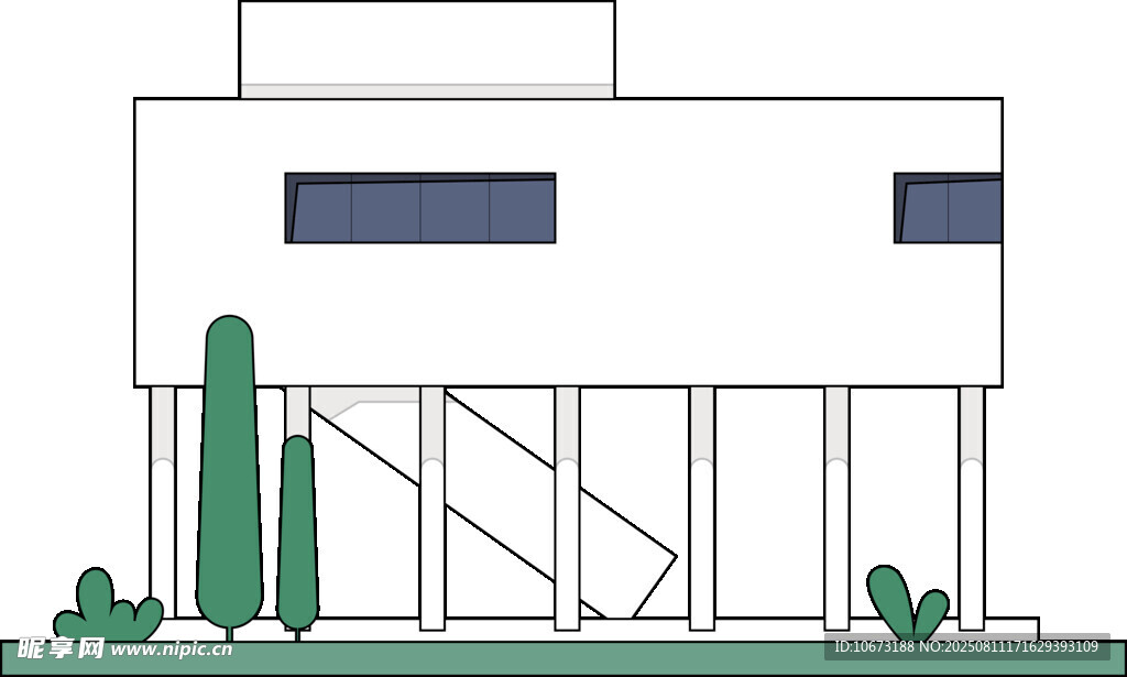 现代简约风格白色建筑