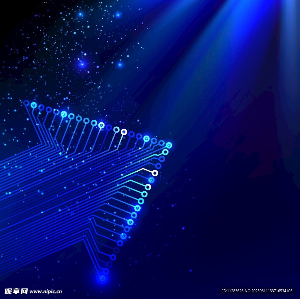 梦幻蓝色星空下的DNA链