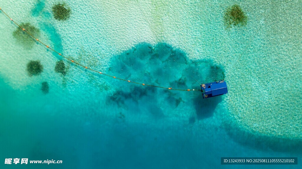 青色梦幻海底景观背景
