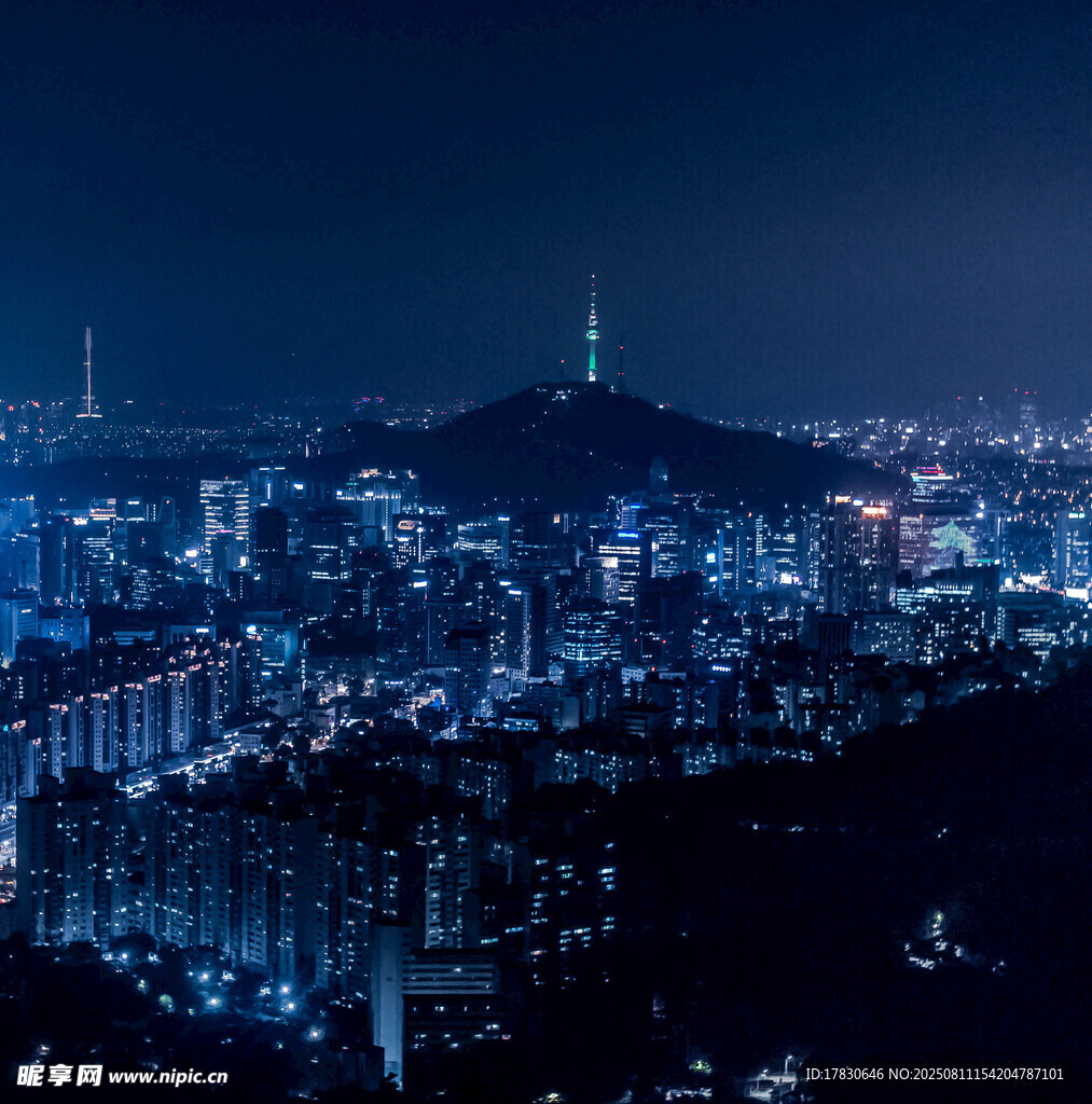 首尔璀璨夜景俯瞰图