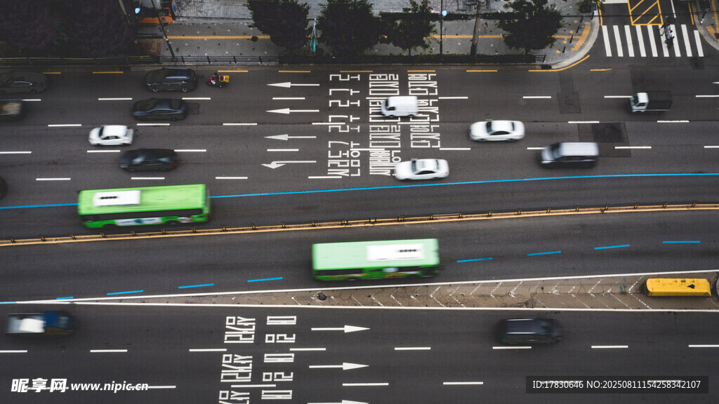 城市道路上的多样行驶车辆