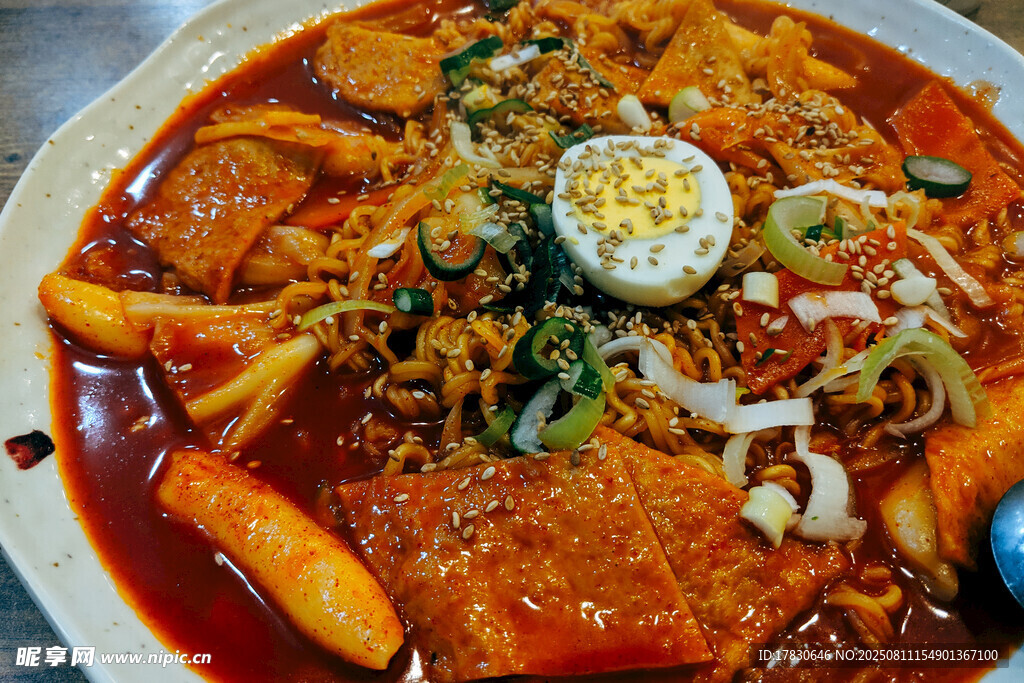 韩式辣炒年糕美食特写