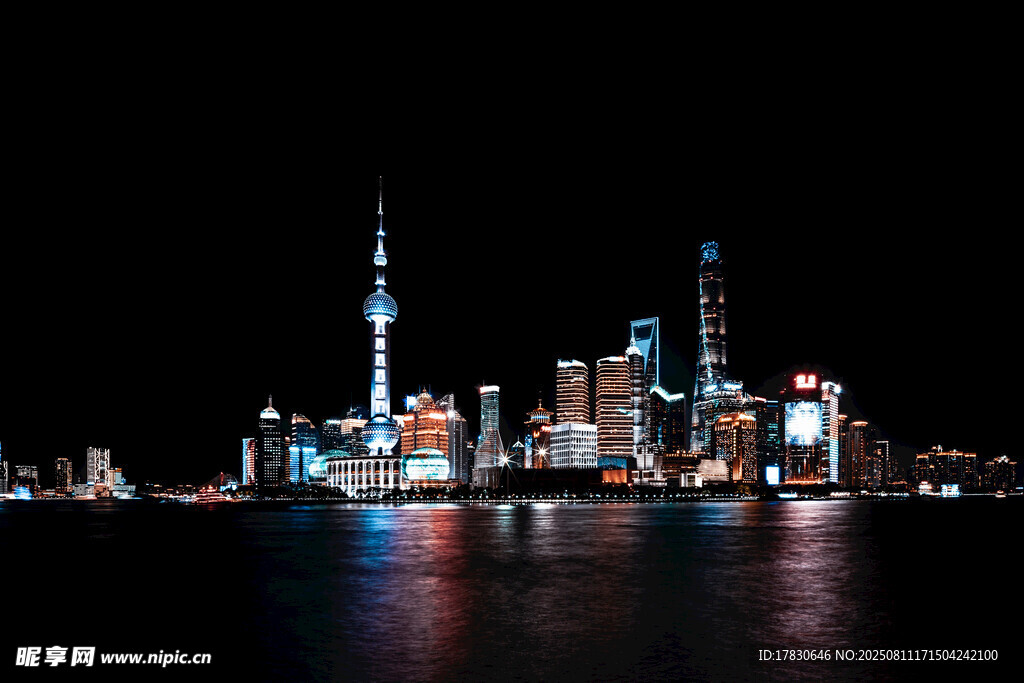 上海璀璨夜景城市天际线