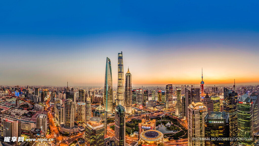 上海城市天际线壮丽景观