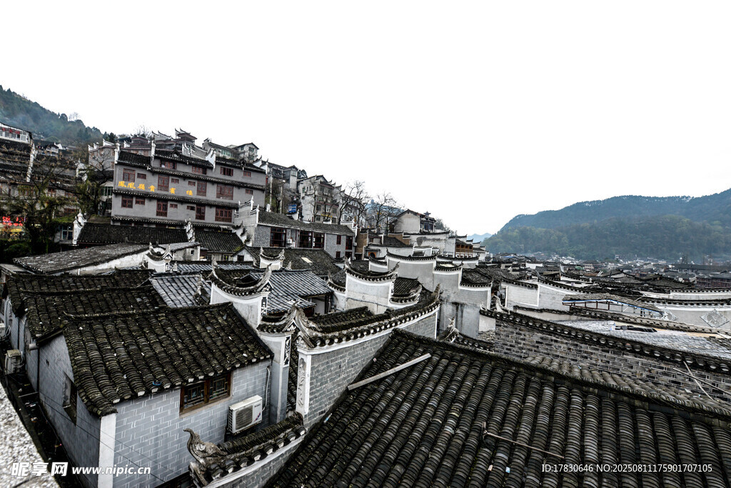 徽派古村落屋顶风景