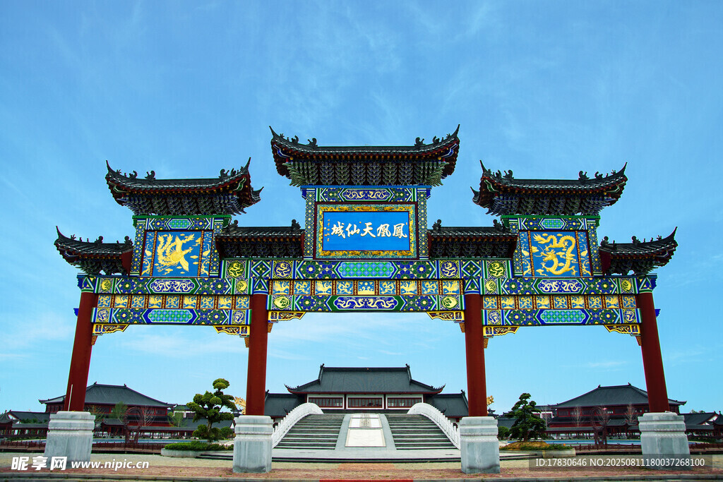 中式精美牌坊建筑景观