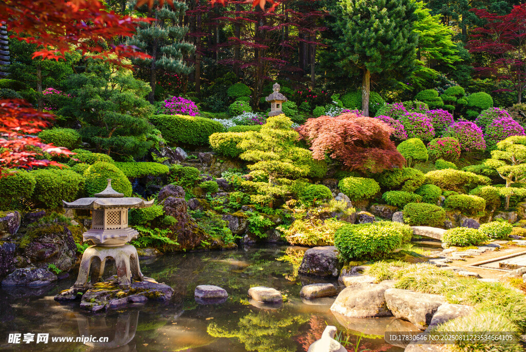 日式禅意花园景观