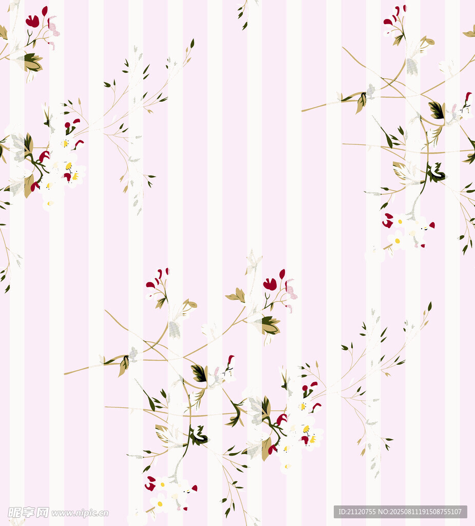 粉色条纹花卉