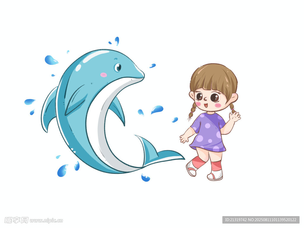 卡通海豚