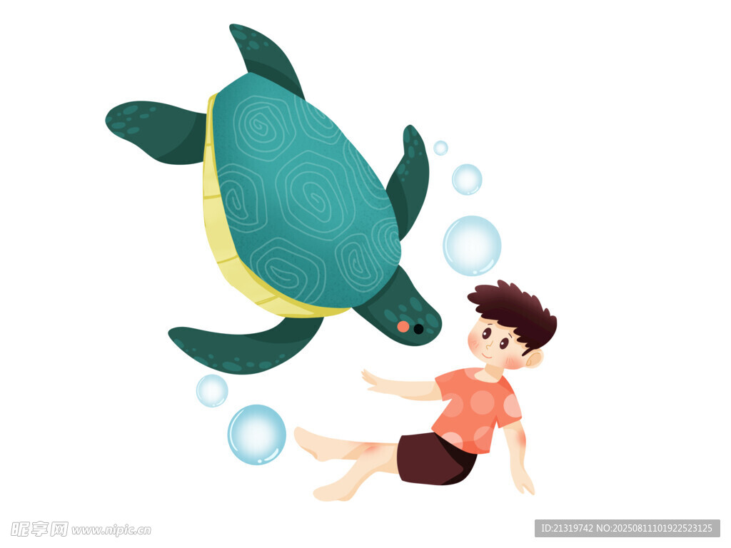 卡通海龟插画