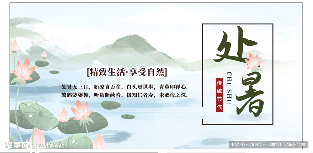 处暑节气展板