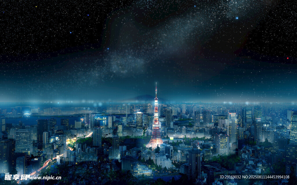 璀璨都市夜景俯瞰图