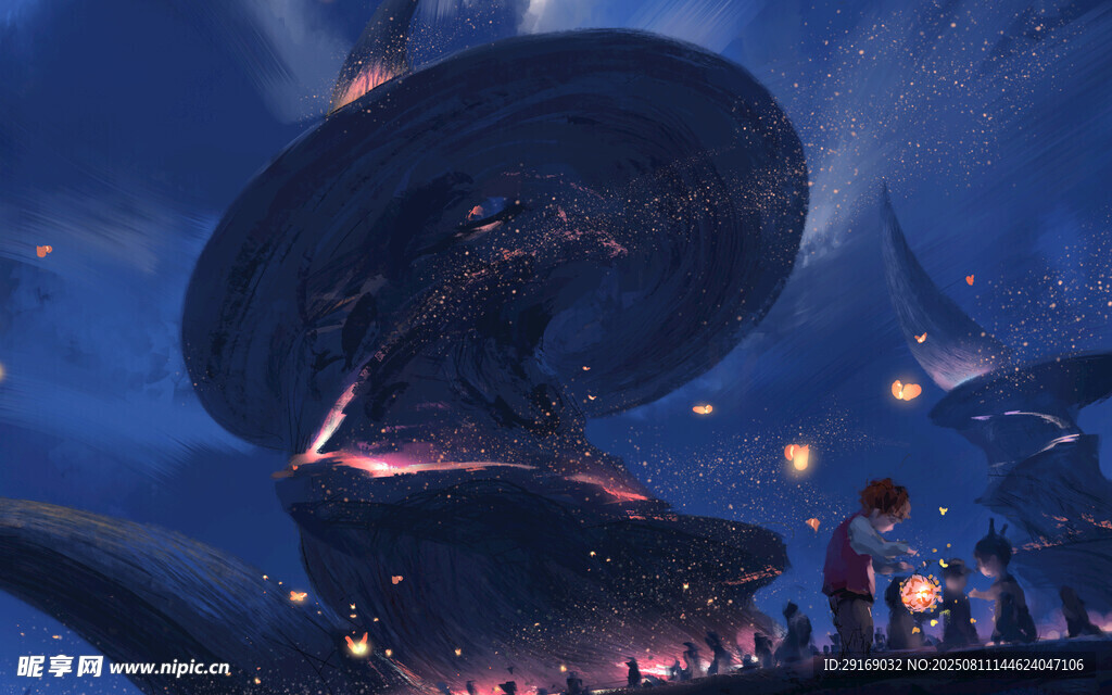 梦幻科幻场景中的奇异建筑