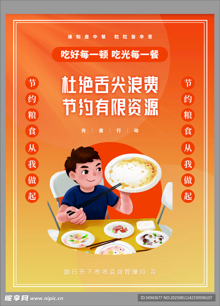杜绝舌尖浪费节约有限资源