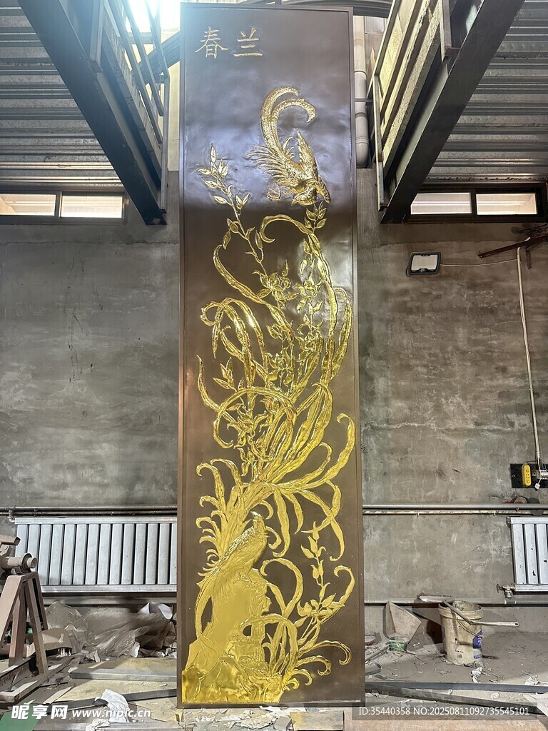 春兰壁画兰花四君子梅兰竹菊