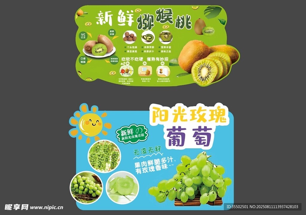 猕猴桃与葡萄种装饰立牌