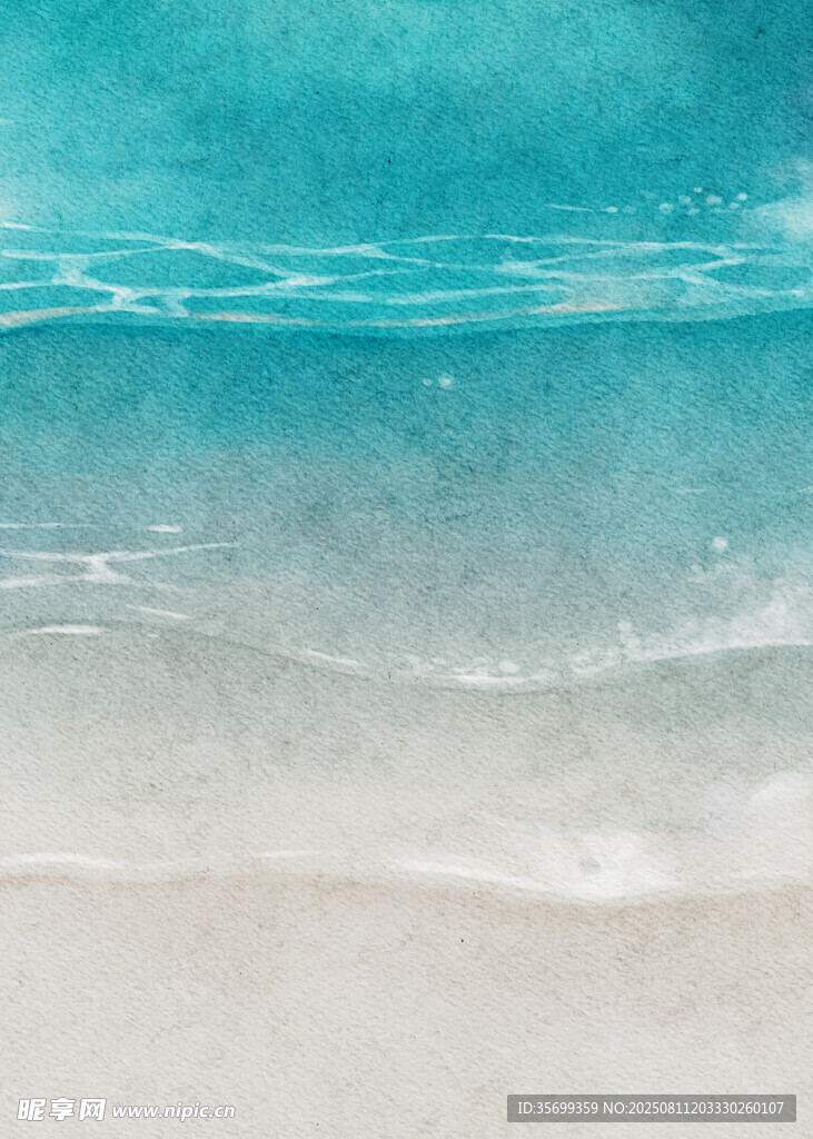海边轻柔海浪与沙滩美景