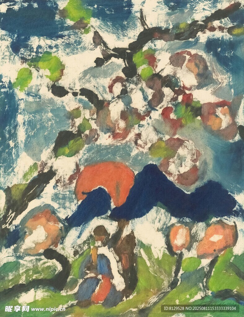 抽象风格的多彩树木画作