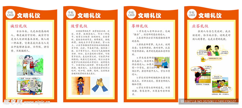 学校文明礼仪展板