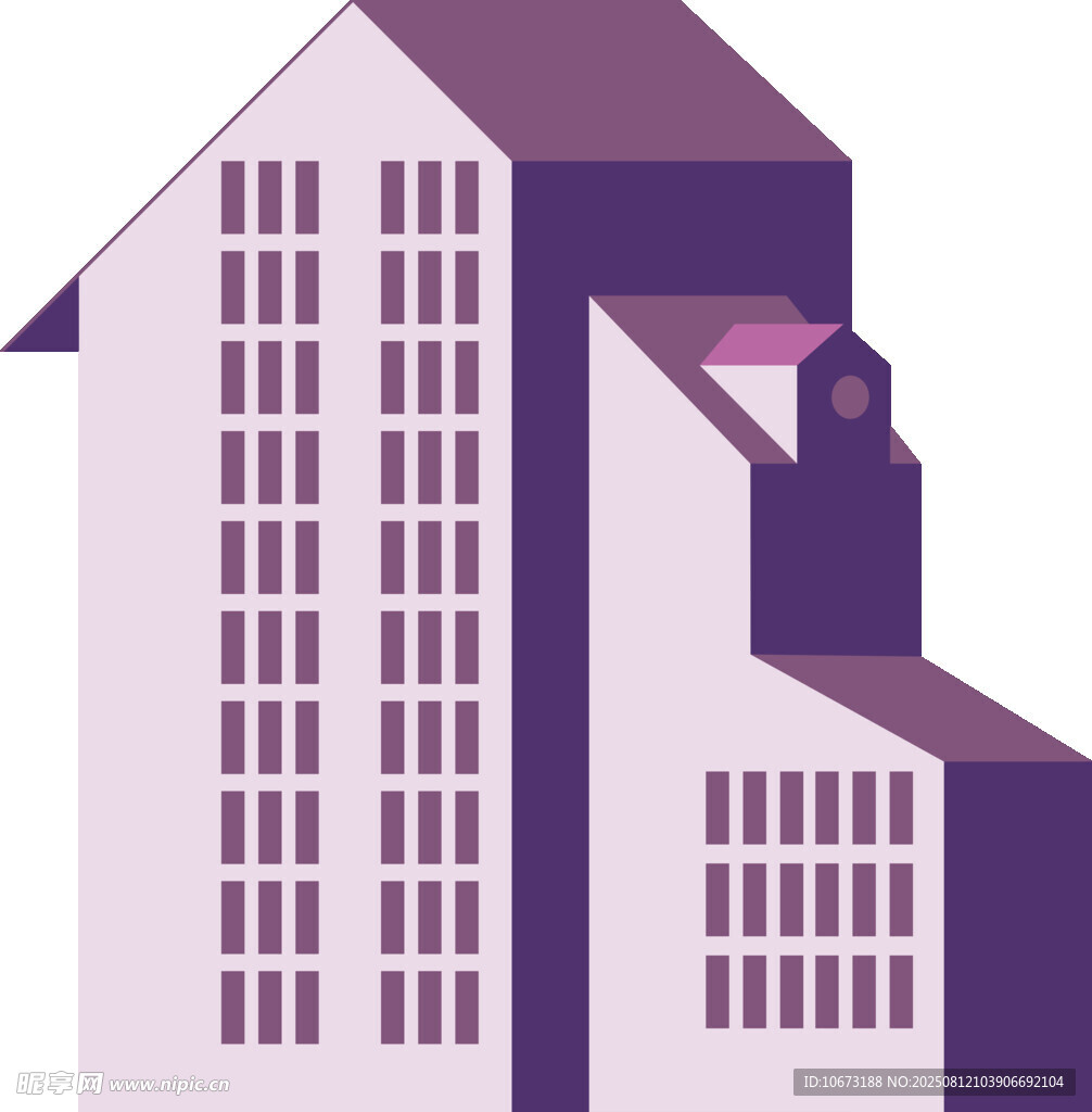 紫色风格的多层建筑