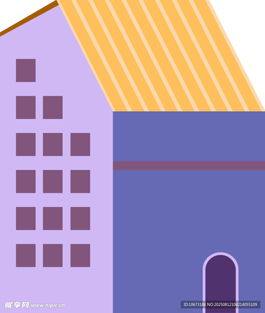 紫色房屋建筑插画