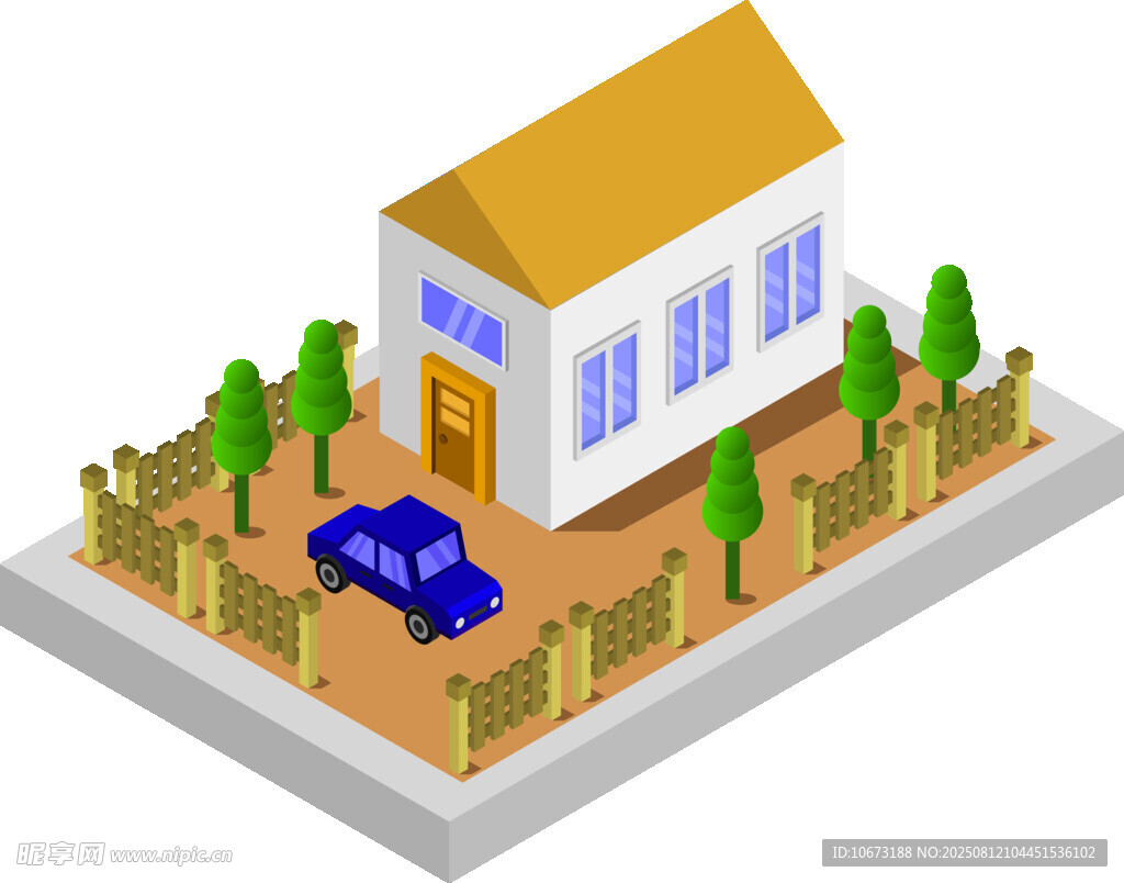 简约立体风独栋住宅场景