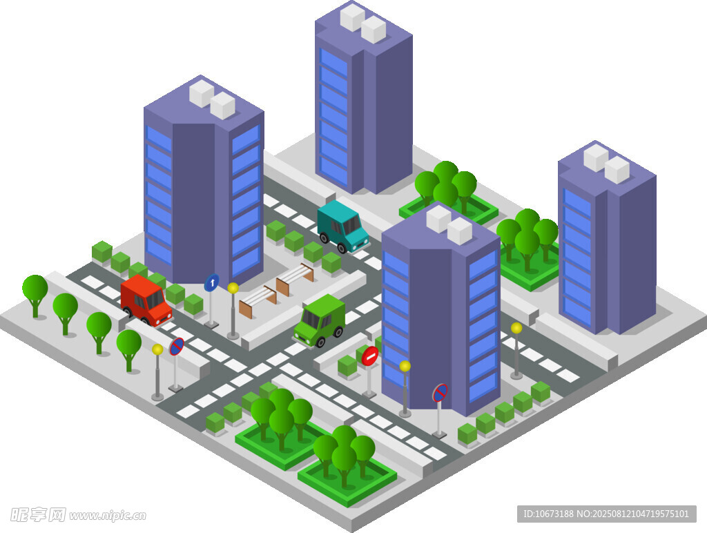 立体城市建筑模型景观