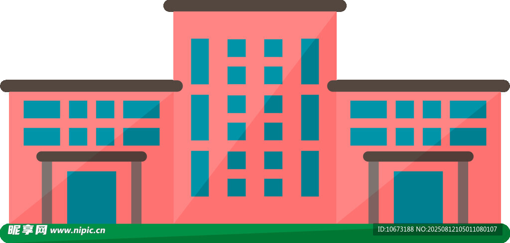 粉色多层建筑外观图