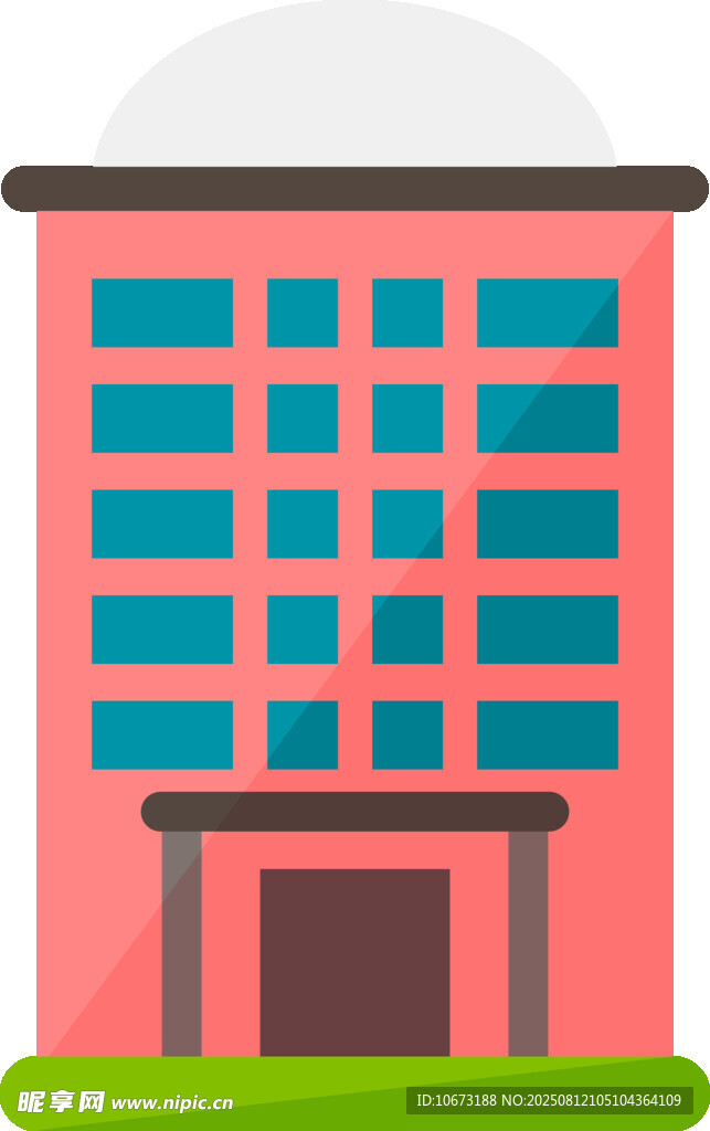 粉色多层建筑外观图