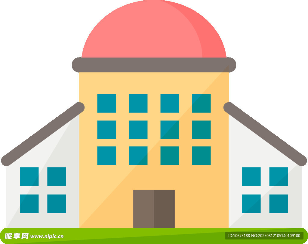 简约风格的学校建筑图标