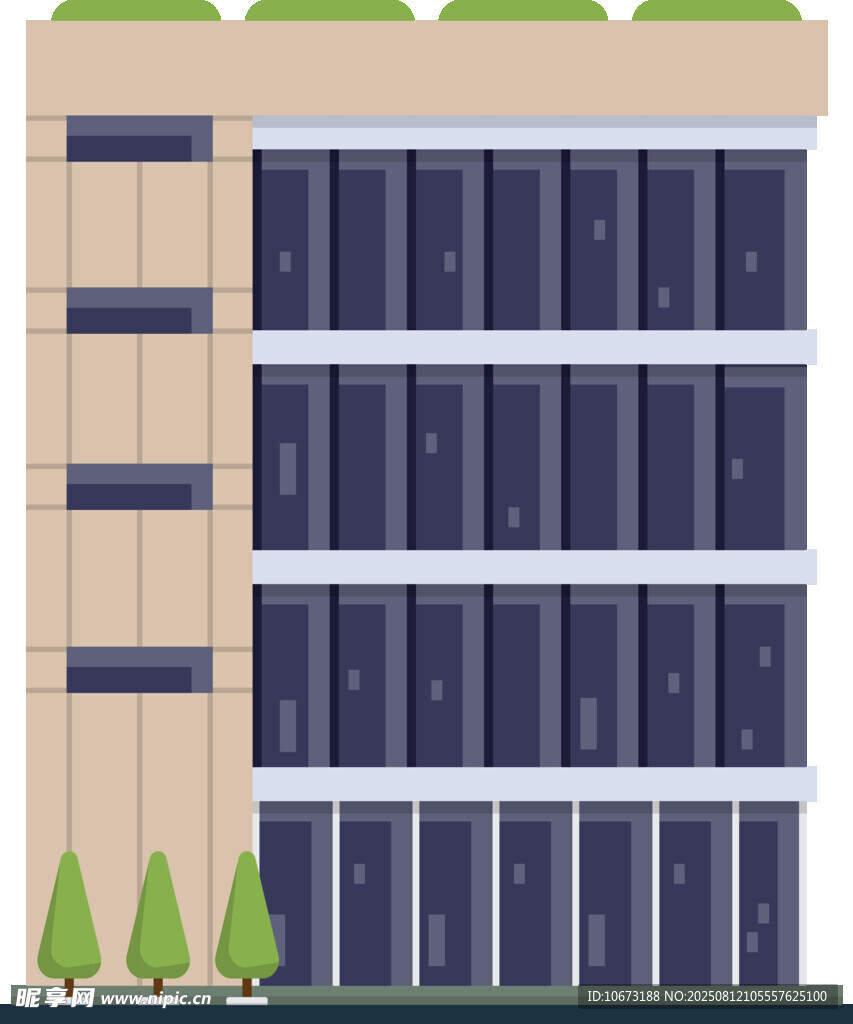 现代风格多层建筑外观