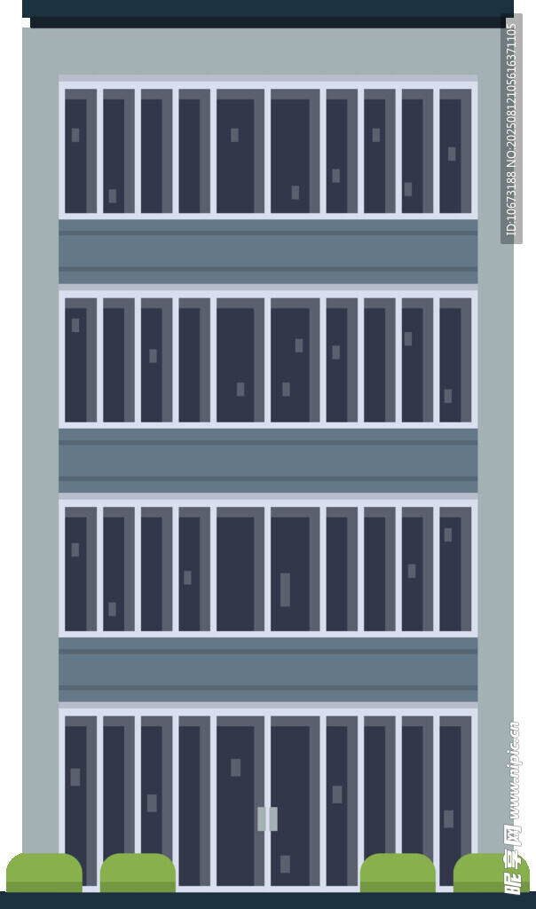 现代多层办公建筑外观