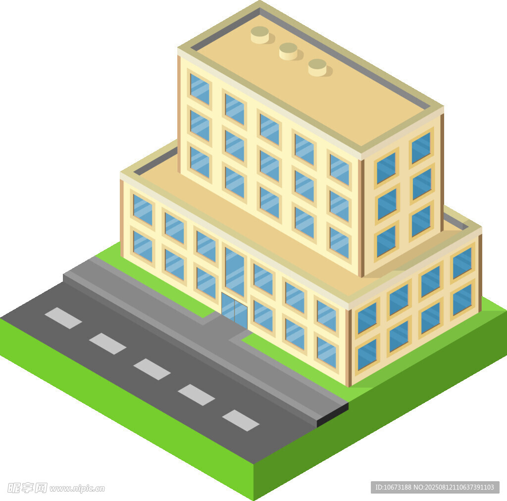 两层办公楼建筑模型