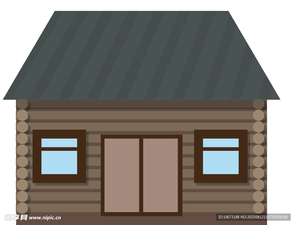 木质小屋外观图