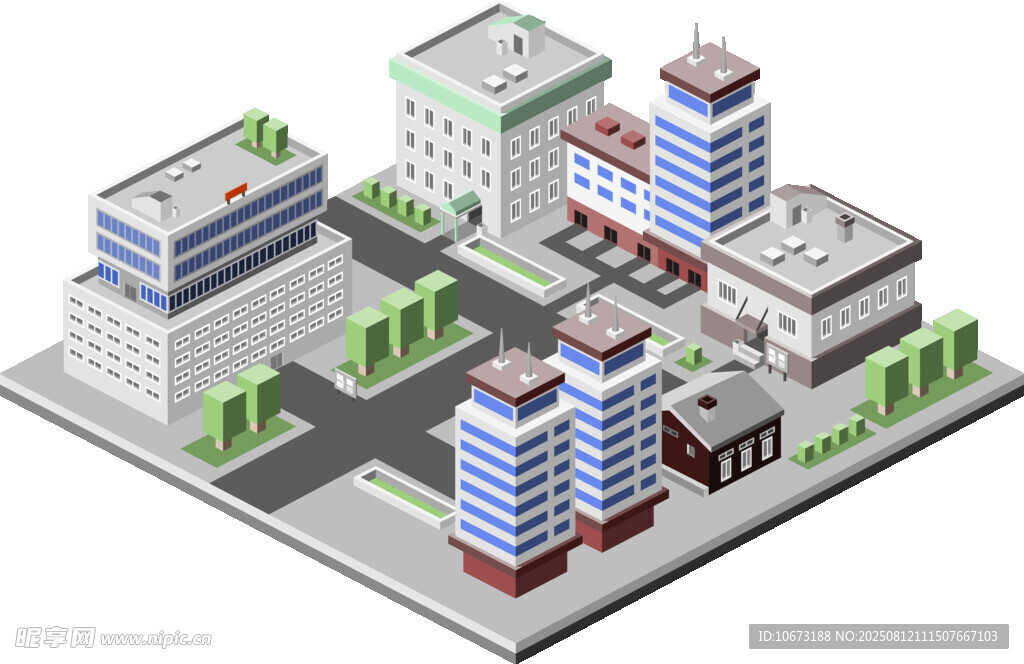 城市建筑3D立体模型