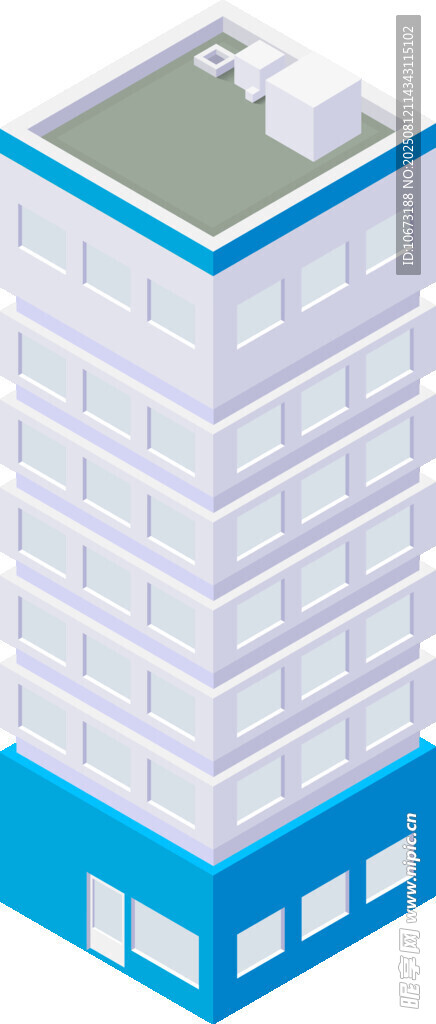 现代多层建筑模型