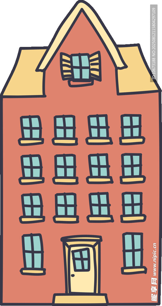 红砖多层建筑外观图